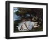 Ladies on a River Bank-Gustave Courbet-Framed Giclee Print