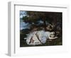 Ladies on a River Bank-Gustave Courbet-Framed Giclee Print