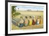 Ladies on Beach, Florida-null-Framed Art Print