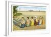 Ladies on Beach, Florida-null-Framed Art Print