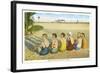 Ladies on Beach, Florida-null-Framed Art Print