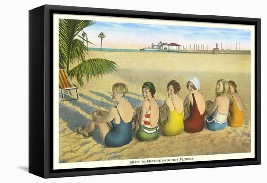 Ladies on Beach, Florida-null-Framed Stretched Canvas
