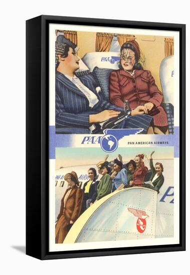 Ladies on Pan American Airplanes-null-Framed Stretched Canvas