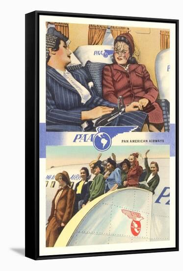 Ladies on Pan American Airplanes-null-Framed Stretched Canvas