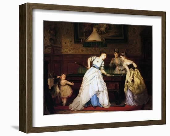 Ladies Playing Billiard, 1869-Charles Edouard Boutibonne-Framed Giclee Print