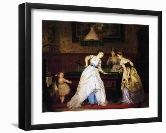 Ladies Playing Billiard, 1869-Charles Edouard Boutibonne-Framed Giclee Print