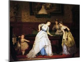 Ladies Playing Billiard, 1869-Charles Edouard Boutibonne-Mounted Giclee Print