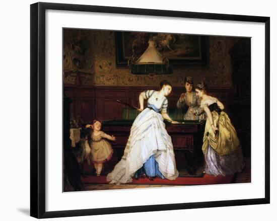 Ladies Playing Billiard, 1869-Charles Edouard Boutibonne-Framed Giclee Print