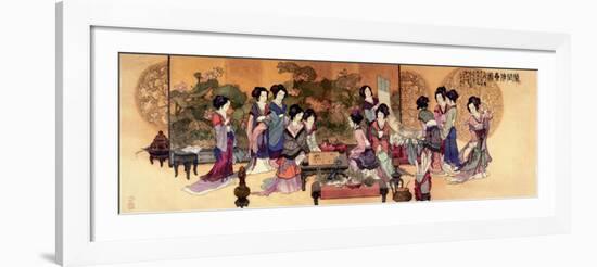 Ladies Playing Game-null-Framed Art Print