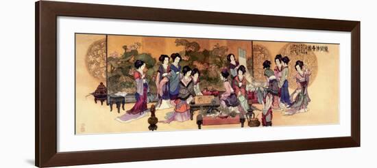 Ladies Playing Game-null-Framed Art Print