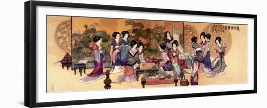 Ladies Playing Game-null-Framed Art Print