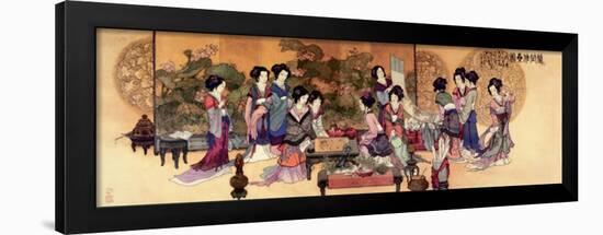 Ladies Playing Game-null-Framed Art Print