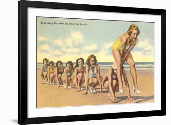 Ladies Playing Leap-Frog, Florida-null-Framed Art Print