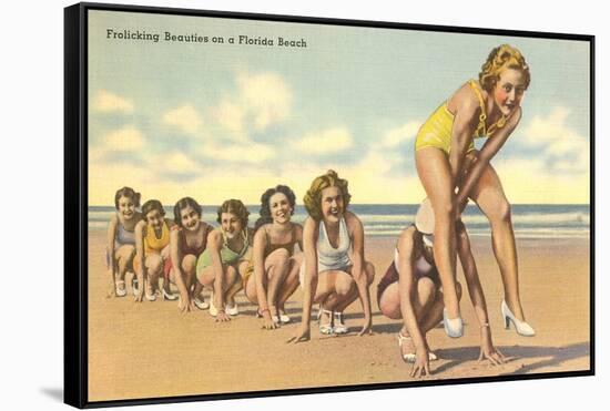 Ladies Playing Leap-Frog, Florida-null-Framed Stretched Canvas