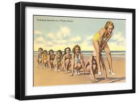 Ladies Playing Leap-Frog, Florida-null-Framed Art Print