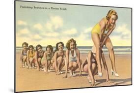 Ladies Playing Leap-Frog, Florida-null-Mounted Art Print