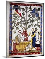 Ladies Preparing the Bath of Poet Jakob Von Warte. Codex Manesse (Ca.1300)-null-Mounted Giclee Print