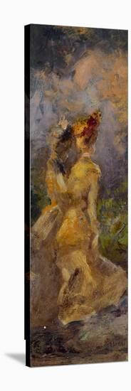 Ladies Promenading oil on board-Pompeo Mariani-Stretched Canvas