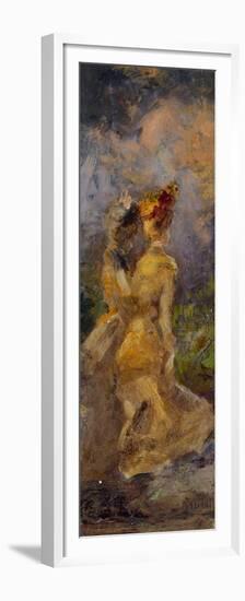 Ladies Promenading oil on board-Pompeo Mariani-Framed Premium Giclee Print