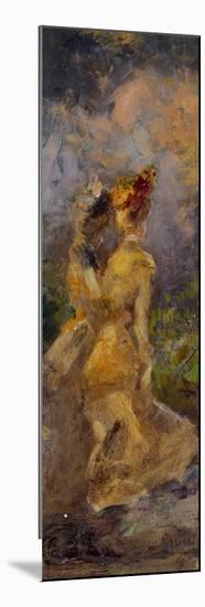 Ladies Promenading oil on board-Pompeo Mariani-Mounted Premium Giclee Print