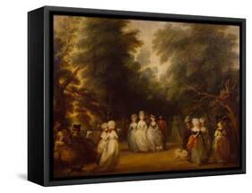 Ladies Promenading on the Mall, St James Park, 1820-George Frost-Framed Stretched Canvas