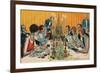 Ladies Read at Table-Charles Gibson-Framed Art Print