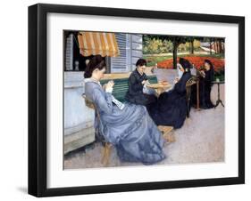 Ladies Sewing, 1848-Gustave Caillebotte-Framed Photo