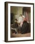 Ladies Sewing (Oil on Panel)-Jules Trayer-Framed Giclee Print