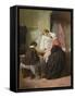 Ladies Sewing (Oil on Panel)-Jules Trayer-Framed Stretched Canvas