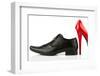 Ladies Shoes and Men's Shoes, Symbolic Photo for Partnership and Equality-ginasanders-Framed Premium Photographic Print