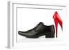 Ladies Shoes and Men's Shoes, Symbolic Photo for Partnership and Equality-ginasanders-Framed Photographic Print