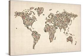 Ladies Shoes Map of the World Map-Michael Tompsett-Stretched Canvas