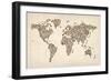 Ladies Shoes Map of the World Map-Michael Tompsett-Framed Art Print