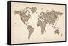 Ladies Shoes Map of the World Map-Michael Tompsett-Framed Stretched Canvas