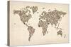 Ladies Shoes Map of the World Map-Michael Tompsett-Stretched Canvas