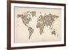 Ladies Shoes Map of the World Map-Michael Tompsett-Framed Art Print