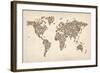 Ladies Shoes Map of the World Map-Michael Tompsett-Framed Art Print