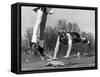 Ladies Softball Player Diving for Third Base, Atlanta, Georgia, 1955-null-Framed Stretched Canvas