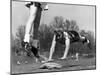 Ladies Softball Player Diving for Third Base, Atlanta, Georgia, 1955-null-Mounted Photo
