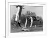 Ladies Softball Player Diving for Third Base, Atlanta, Georgia, 1955-null-Framed Photo