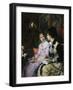 Ladies Taking Tea-Josef Scheurenberg-Framed Premium Giclee Print