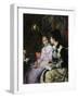 Ladies Taking Tea-Josef Scheurenberg-Framed Premium Giclee Print