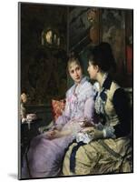 Ladies Taking Tea-Josef Scheurenberg-Mounted Premium Giclee Print