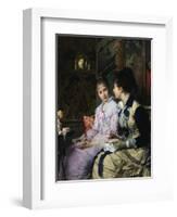 Ladies Taking Tea-Josef Scheurenberg-Framed Giclee Print