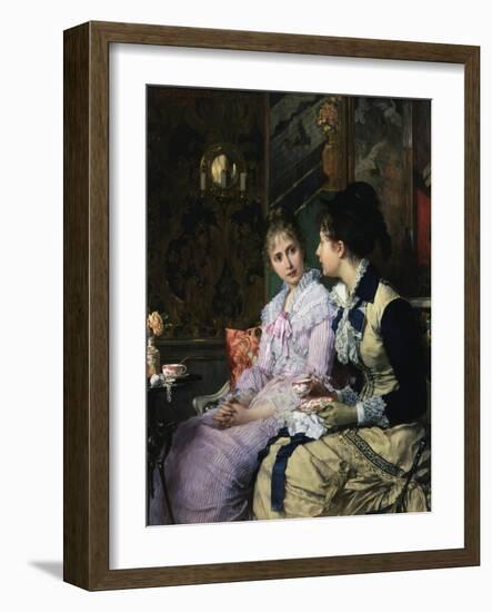 Ladies Taking Tea-Josef Scheurenberg-Framed Giclee Print