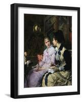 Ladies Taking Tea-Josef Scheurenberg-Framed Giclee Print