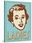 Ladies Turquoise-Retroplanet-Stretched Canvas