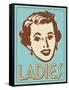 Ladies Turquoise-Retroplanet-Framed Stretched Canvas