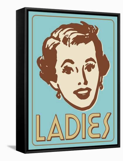 Ladies Turquoise-Retroplanet-Framed Stretched Canvas