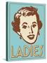 Ladies Turquoise-Retroplanet-Stretched Canvas